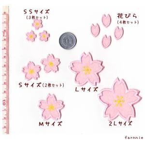 【M】桜(さくら)のアイロンワッペンの詳細画像2