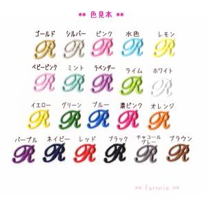 【刺繍】【中】筆記体のイニシャル数字アイロンワッペンの詳細画像1