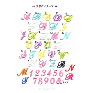 【刺繍】【中】筆記体のイニシャル数字アイロンワッペンの詳細画像3