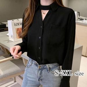 ブラウス シャツ 40代 レディース 春夏 Vネック 長袖 通勤 韓国風 トップス オフィス きれいめ 50代 30代 オシャレ 大人 ゆったり