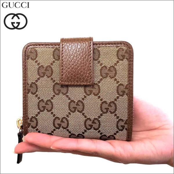 グッチ GUCCI 財布 二つ折り財布 オリジナル GG柄 アウトレット レディース GGキャンバス...