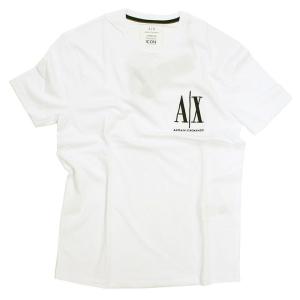 アルマーニ エクスチェンジ ARMANI EXCHANGE Tシャツ メンズ 半袖 半そで ホワイト 白色 丸首 トップス ロゴ コットン ブランド 8nztph Sサイズ Mサイズ Lサイズ｜fashion-labo