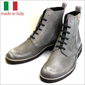 イタリア製 靴 メンズ シューズ 本革 スエード レザー レースアップ チャッカ ブーツ グレー 紳士靴 革靴 117302｜fashion-labo
