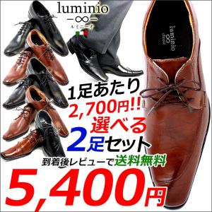 ビジネスシューズ 2足セット メンズ 紳士靴 革靴 仕事 就活 福袋 フォーマル ルミニーオ luminio ブラック ブラウン 715 716 041