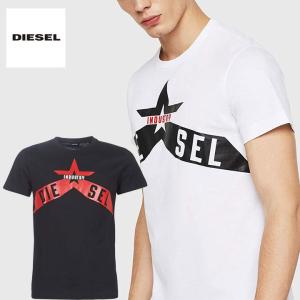 ディーゼル DIESEL Tシャツ シャツ メンズ 半そで 半袖 ロゴ  ホワイト 白 ブラック 黒 トップス 人気 ブランド 00SW9T 0CATM 100 T-DIEGO-A7