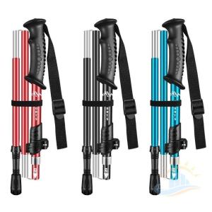 折りたたみ　２本　セット　コンパクト　超軽量　収納袋付き　登山　杖　ウォーキング　　ストック　トレッキング　衝撃吸収　使い勝手のよい仕様