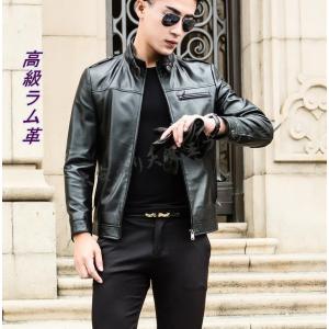 レザージャケットメンズ高級ラム革羊革防風防寒40代50代60代革