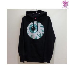 mi-pa005 MISHKA ミシカ　プリントパーカー　プルオーバー　目玉　裏起毛　S/M　ブラック｜fashiondeep