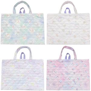 レッスンバッグ トートバッグ キルト 約43×31.5cm 女の子柄 ノンキャラ 全4種 お名前タグ付 ポリエステル 2024 入園入学【1点までメール便可】｜fashionichiba-sanki