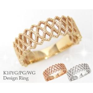 ミル打ち デザイン リング K10イエローゴールド/ピンクゴールド/ホワイトゴールド｜fashionjewelry-em