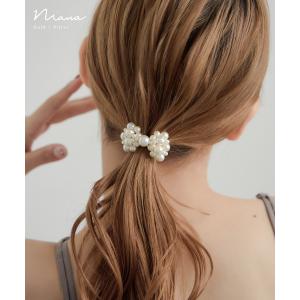 リボンパールヘアカフ ヘアアクセサリー ポニーフ...の商品画像