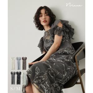 niana（ニアナ） フラワー刺繍ティアードフリルドレス パーティー