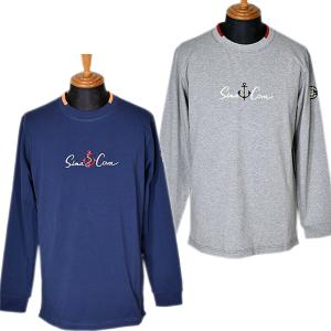 シナコバ SINACOVA メンズ 長袖ボーダー柄クルーネックTシャツ