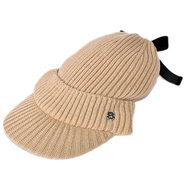ランバンスポール LANVIN SPORT レディース ツバ付き暖かニット帽 帽子 ゴルフウェア 日...
