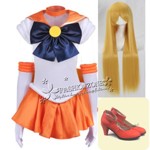 美少女戦士セーラームーン  愛野 美奈子風 セーラーヴィーナス コスチューム アニメ ゲーム ハロウ...