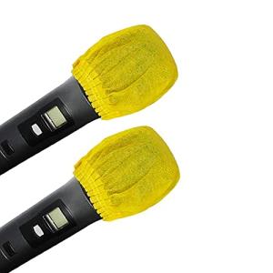 120個入マイクカバー 個包装 使い捨て りマイクカバー抗菌マイクロフォン カバー 不織布 防塵 防風 講演 雑音防止 飛沫防止 カラオケ用 (イエ