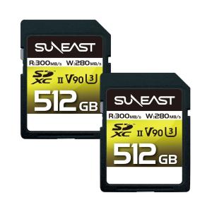 SUNEAST SDカード 512GB 2枚セット 最大300MB/s SDXC UHS-II U3 V90 pSLC 4K 8K ULTIMATE PRO プロフェッショナル メモリーカード SE-SDU2512GA300｜fastonline