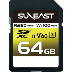 SUNEAST SDXCカード 64GB UHS-II V60 最大280MB/s U3 4K UHD ULTIMATE PRO プロフェッショナル メモリーカード SE-SDU2064GC280