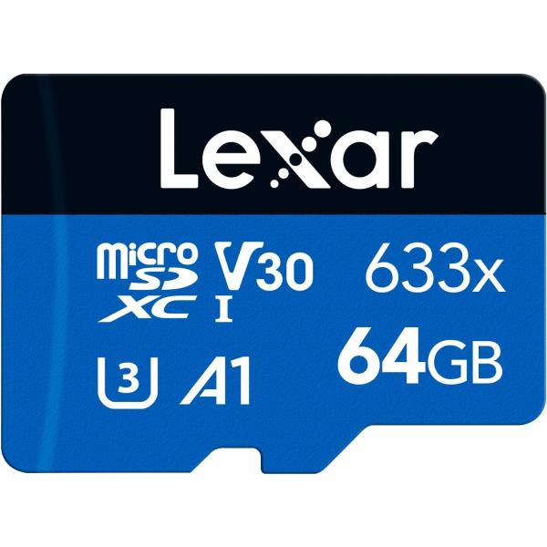 Lexar 633x microSD カード 64GB microSDXC UHS-I V30 C1...
