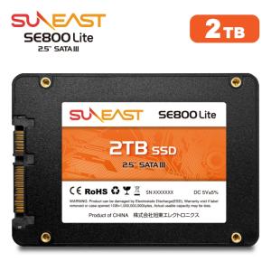 SUNEAST 2TB 内蔵SSD 2.5インチ 7mm SATA3 6Gb/s 3D NAND採用 PS4動作確認済 内蔵型 ssd 2tb 国内3年保証 SE800S25LT-2TB（YF）