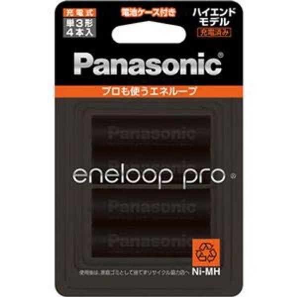 （まとめ）パナソニック 充電式ニッケル水素電池eneloop pro ハイエンドモデル 単3形 BK...