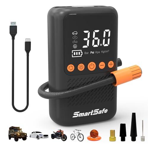 Smartsafe 電動空気入れ 150PSI 車 空気入れ 電動 4000mAh容量バッテリー 充...