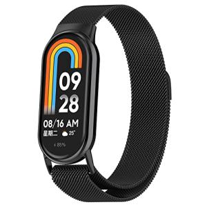 Wowstrap コンパチブル Xiaomi Smart Band 8 替えバンド コンパチブル シャオミ スマートウォッチ 8 バンド ステンレス マグネット 強力な磁 スポー｜fatefloria