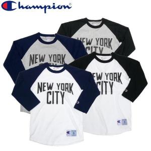 Champion チャンピオン NEW YORK CITY ラグラン 七分Ｔシャツ アメカジ NY ジョンレノン