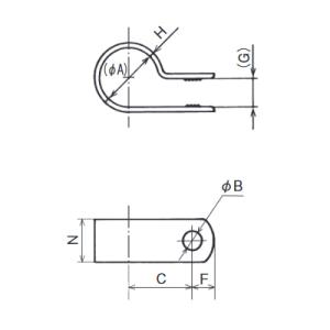 北川工業　NK-6N（100コ入）　ナイロンクランプ　A=10.6　b=4.3　N=9.5　H=1.1｜faubon