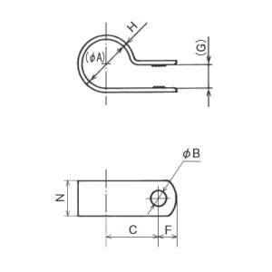 北川工業　NK-5N（100コ入）　ナイロンクランプ　A=8.4　b=4.3　N=9.5　H=1.1｜faubon