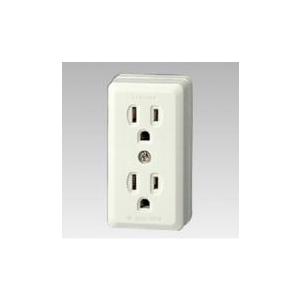 東芝ライテック　DC1272E(W)　アース付き角形露出コンセント　2口　白