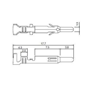 LLM-41T-P1.3E 日本圧着端子・JST ELコネクタ ピンコンタクト 0.5〜1.25ｍｍ2、AWG20〜16