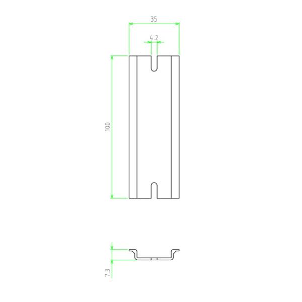 タカチ電機工業　FDR-100（長さ100mm）　DINレール