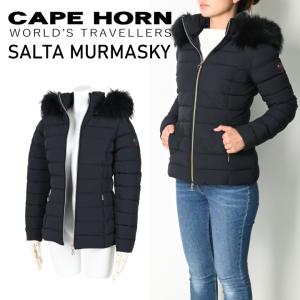 ケープホーン CAPE HORN サルタ マーマスキー  SALTA MURMASKY 52576  ダウンジャケット レディース フード付き ラクーンファー ジップアップ  美シルエット｜fav