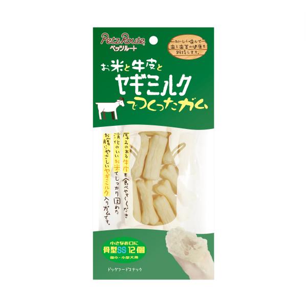 お米と牛皮とヤギミルクでつくったガムお米と牛皮とヤギミルクでつくったガム骨型SS12個 犬用おやつ ...