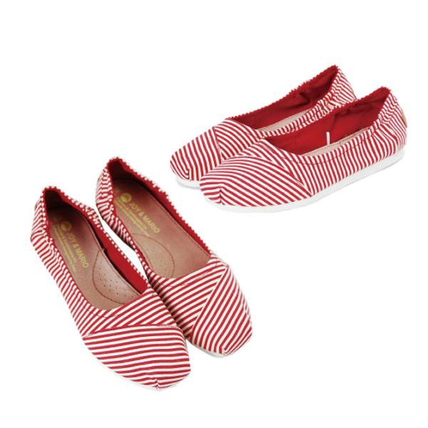 　ジョイ&amp;マリオ ストライプ ラバー パンプス