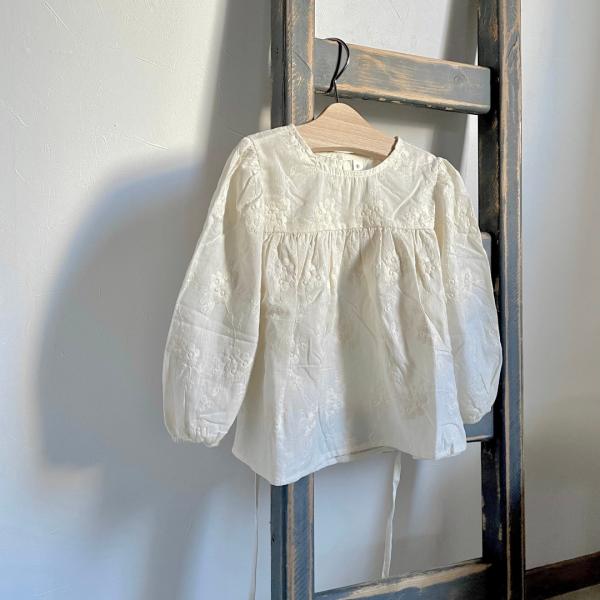 baby&amp;kids 花柄刺繍ブラウス 80 90 100 海外子供服 韓国 ベビー キッズ 長袖 春...