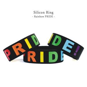 ブラック ワイド シリコンリング レインボー プライド 男女兼用 メンズ レディース ブレスレット 虹色 RAINBOW LGBT LGBTQ パレード Pride ゲイ GAY GMPD ガチ…｜favolic-gtline