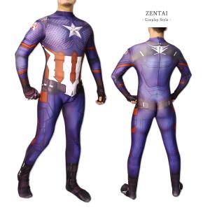 Zentai パープル ファスナー付き 全身タイツ 紫 ボディースーツ