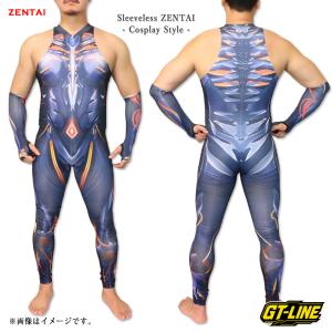 全身タイツ メンズ ノースリーブ ヒーロー ボディスーツ コスプレ ZENTAI アームカバー付き 仮装 ハロウィン GT-LINE gt-zentai-0063