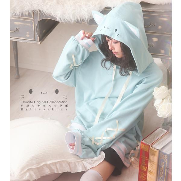 男女兼用 ユニセックス 猫 地雷 Favorite フェイバリット かぷちやさんコラボパーカー[23...