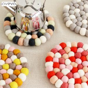 aveva 鍋敷き フェルト 北欧 おしゃれ 丸 トリベット ラウンド