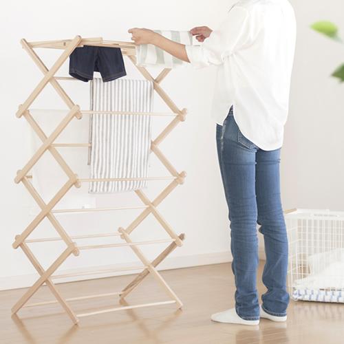 BIERTA ビエルタ クロスドライヤー 折りたたみ 物干し 木製 物干しスタンド タオルハンガー ...