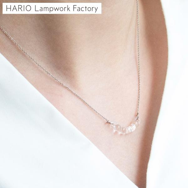 ハリオ ネックレス アール プチ シルバーカラー Water Drops 雫 ガラス製 HARIO ...