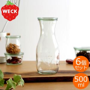 WECK キャニスター セット ジュースジャー 500ml 6個セット JUICE JAR ガラスキャニスター ウェック 保存容器 保存瓶 WE-764｜favoritestyle