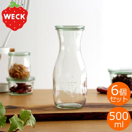 WECK キャニスター セット ジュースジャー 500ml 6個セット JUICE JAR ガラスキ...