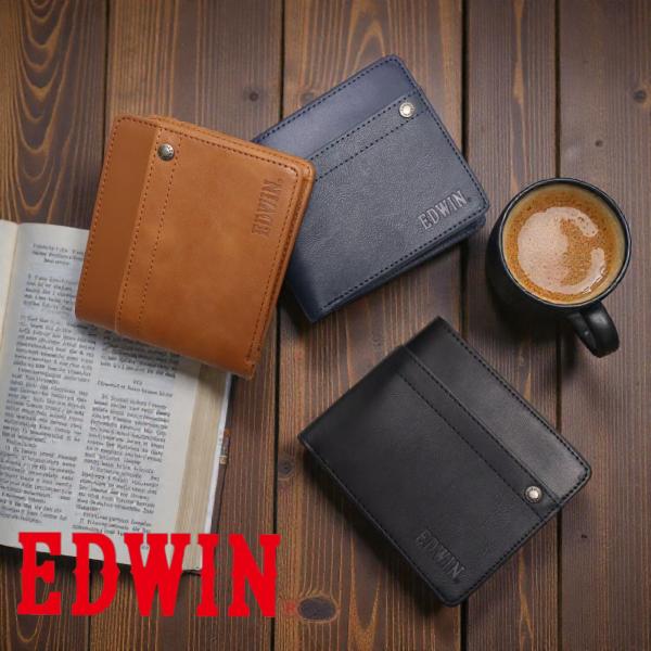 エドウイン（EDWIN）リベット 二つ折り財布 メンズ財布 ウォレット ギフトケースつき プレゼント...