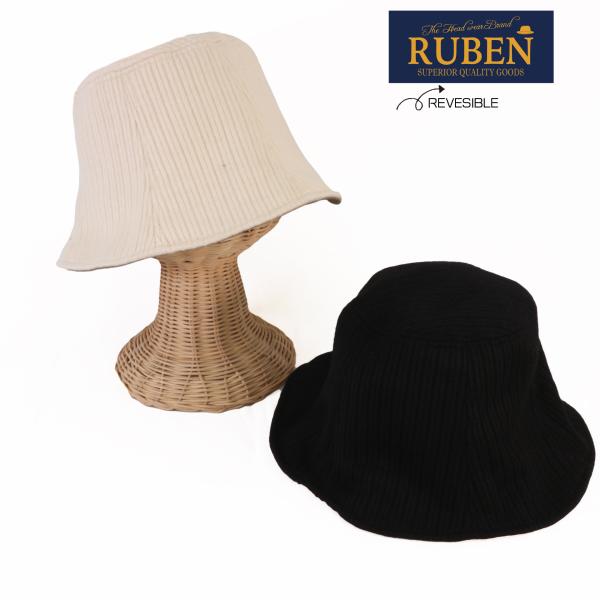 ルーベン（RUBEN）ニットチューリップリバーシブルバケットハット  メンズ 帽子 レディース帽子 ...