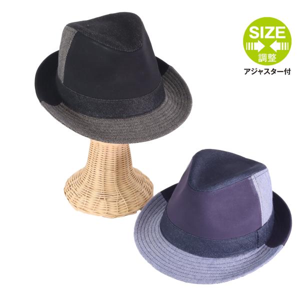 クレージーパターンデニム中折れハット 帽子 メンズ帽子 レディース帽子 ユニセックス 中折れハット ...