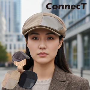 コーデュロイPUクレージーパターンハンチング 帽子 メンズ レディース帽子 ユニセックス レオン イケオジ ハンチング 合成皮革 パッチワーク 秋冬